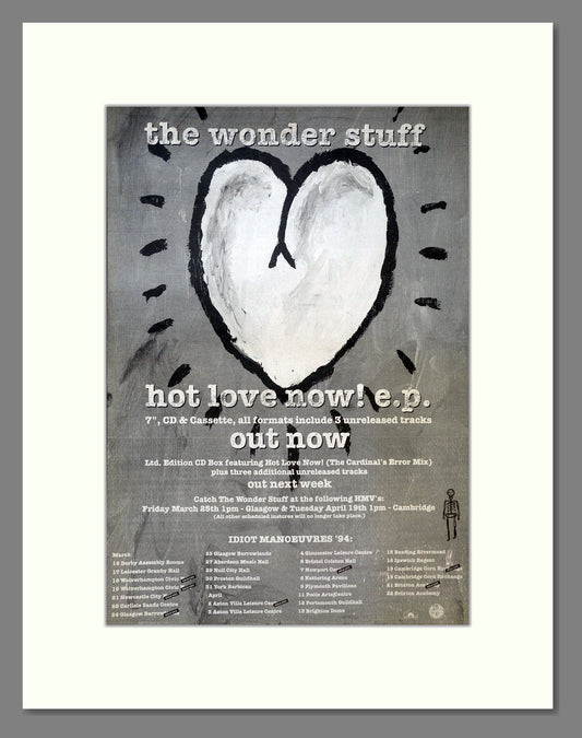 Wonder Stuff - Hot Love Now. Vintage Advert 1994 (ref AD18470)