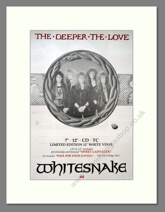 Whitesnake - The Deeper The Love. Vintage Advert 1990 (ref AD18473)