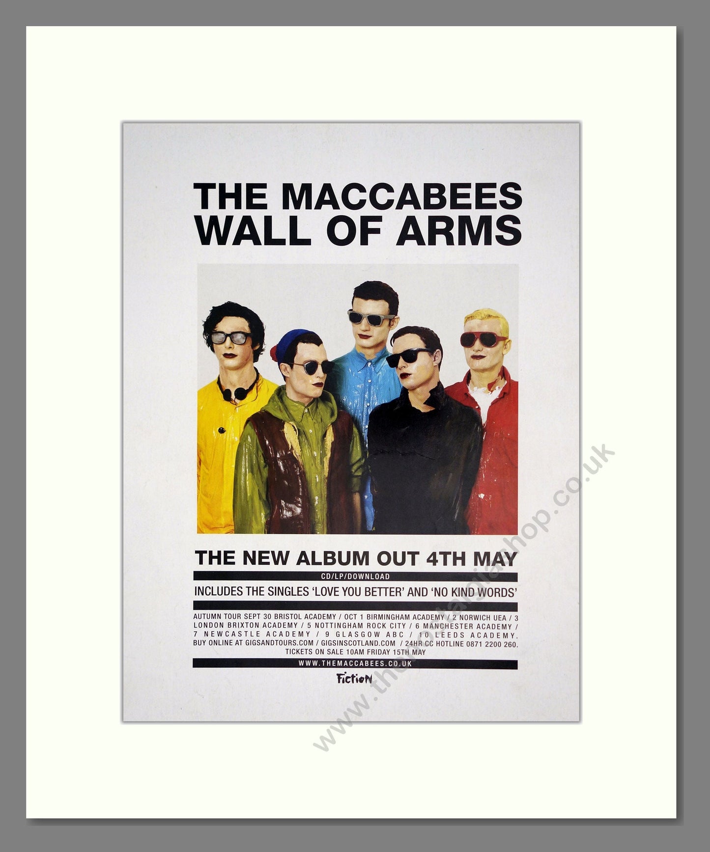 Maccabees (The) - Wall Of Arms. Vintage Advert 2009 (ref AD301993)