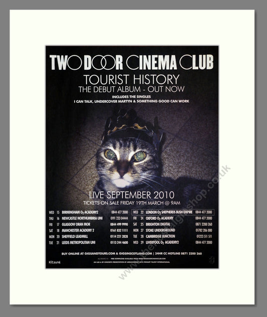 Two Door Cinema Club - Tourist History. Vintage Advert 2010 (ref AD301997)