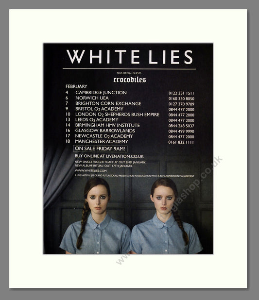 White Lies - UK Tour. Vintage Advert 2010 (ref AD301999)