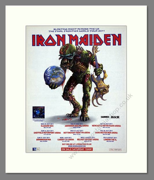 Iron Maiden - UK Tour. Vintage Advert 2010 (ref AD302000)