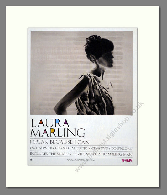 Laura Marling - I Speak Because I can. Vintage Advert 2010 (ref AD302017)