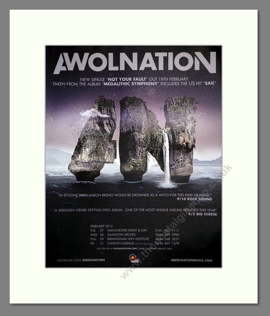 Awolnation - UK Tour. Vintage Advert 2012 (ref AD302022)