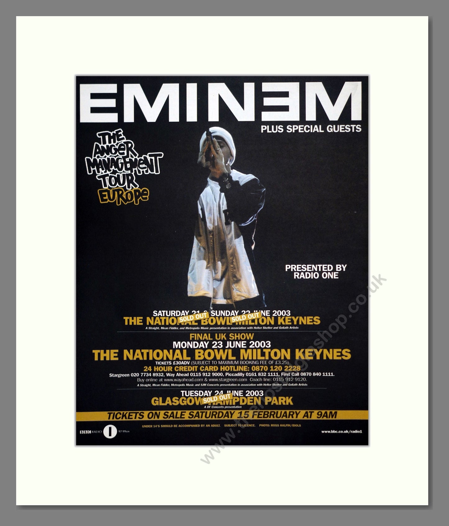 Eminem - Milton Keynes Bowl. Vintage Advert 2003 (ref AD302042)