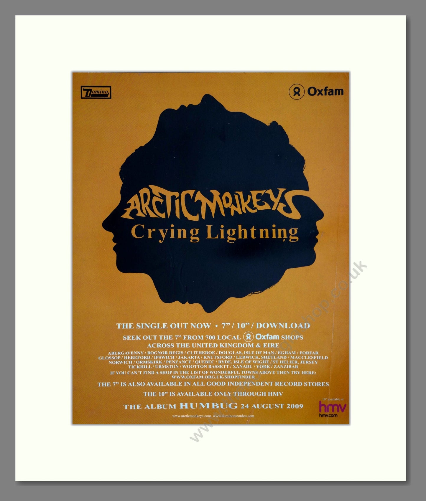 Arctic Monkeys - Crying Lightning. Vintage Advert 2009 (ref AD302087)
