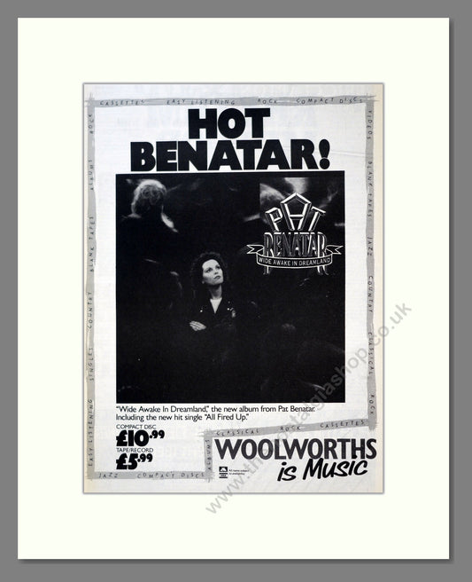 Pat Benatar - Wide Awake In Dreamland. Vintage Advert 1988 (ref AD18516)