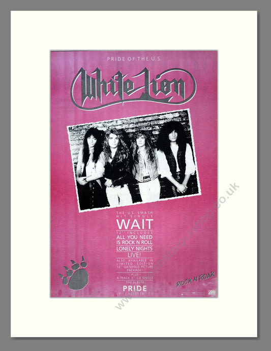 White Lion - Wait. Vintage Advert 1988 (ref AD18518)