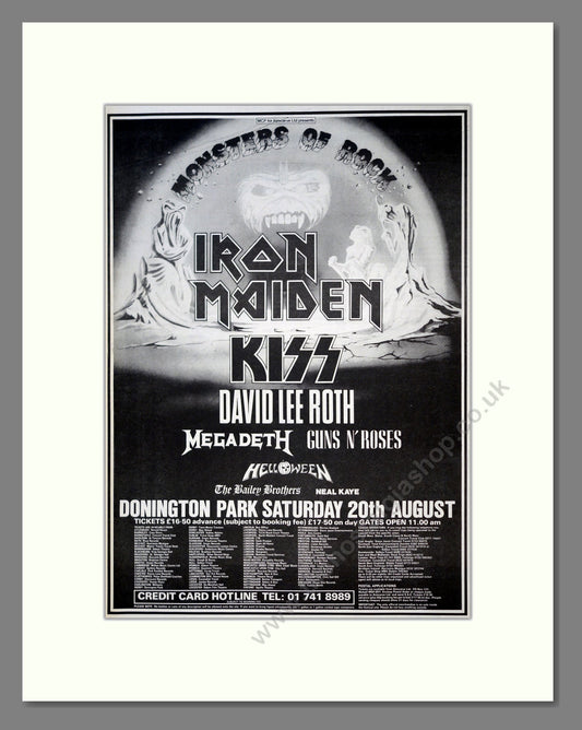Various Artists - Donington Monsters Of Rock. Vintage Advert 1988 (ref AD18519)