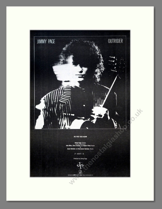 Jimmy Page - Outrider. Vintage Advert 1988 (ref AD18522)