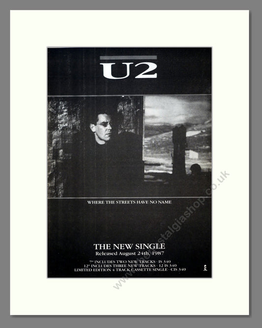 U2 - Where The Streets Have No Name. Vintage Advert 1987 (ref AD18523)