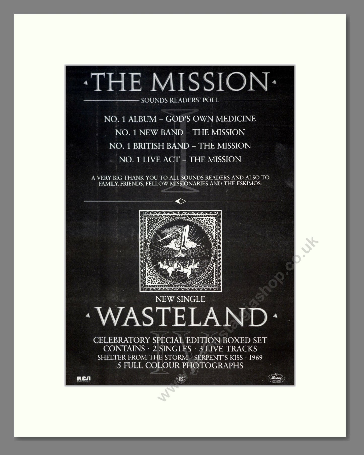Mission (The) - Wasteland. Vintage Advert 1987 (ref AD18533)