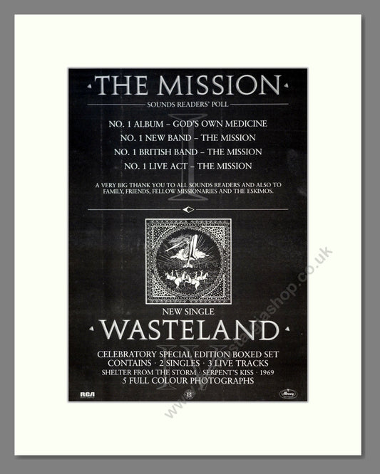Mission (The) - Wasteland. Vintage Advert 1987 (ref AD18533)