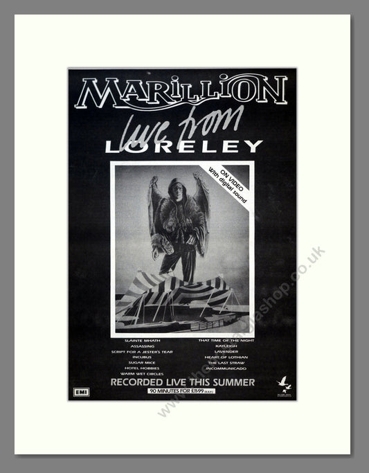 Marillion - Live From Loreley. Vintage Advert 1987 (ref AD18541)