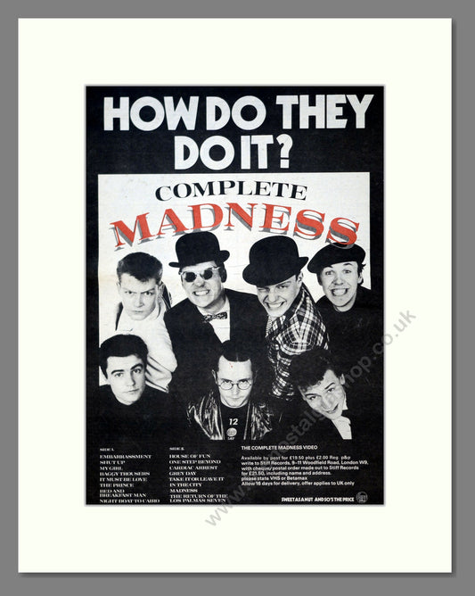 Madness - Complete Madness. Vintage Advert 1982 (ref AD18552)