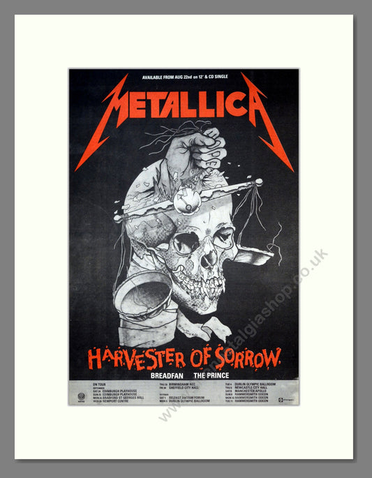 Metallica - Harvester Of Sorrow. Vintage Advert 1988 (ref AD18554)