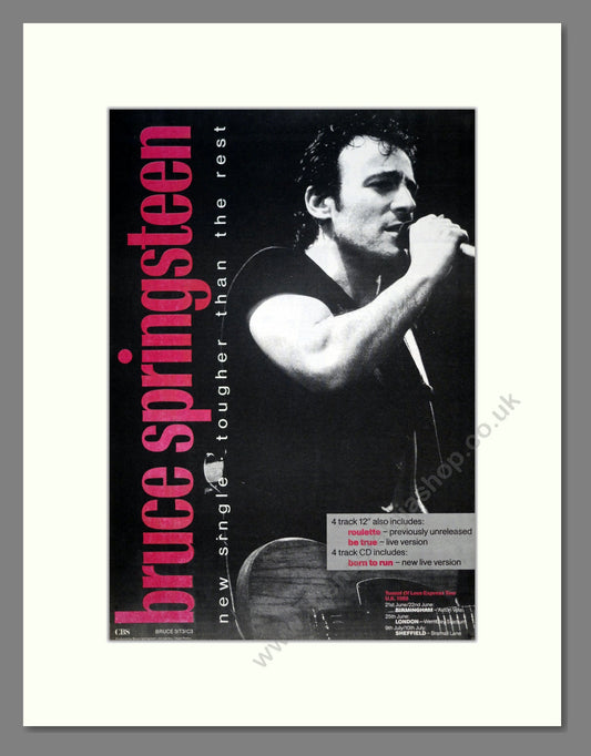 Bruce Springsteen - Tougher Than The Rest. Vintage Advert 1988 (ref AD18558)