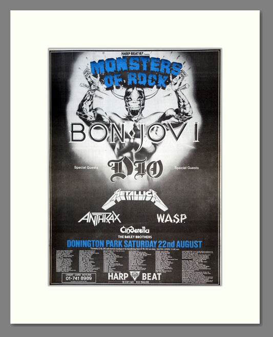 Various Artists - Donington Monsters Of Rock. Vintage Advert 1987 (ref AD18560)