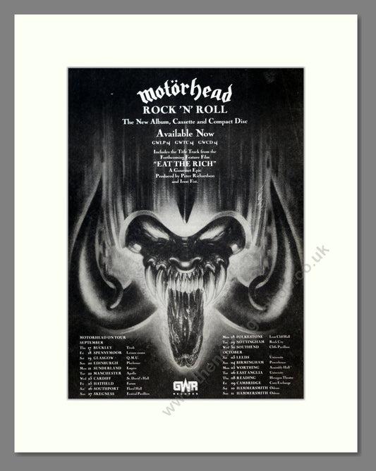 Motorhead - Rock n Roll. Vintage Advert 1987 (ref AD18561)