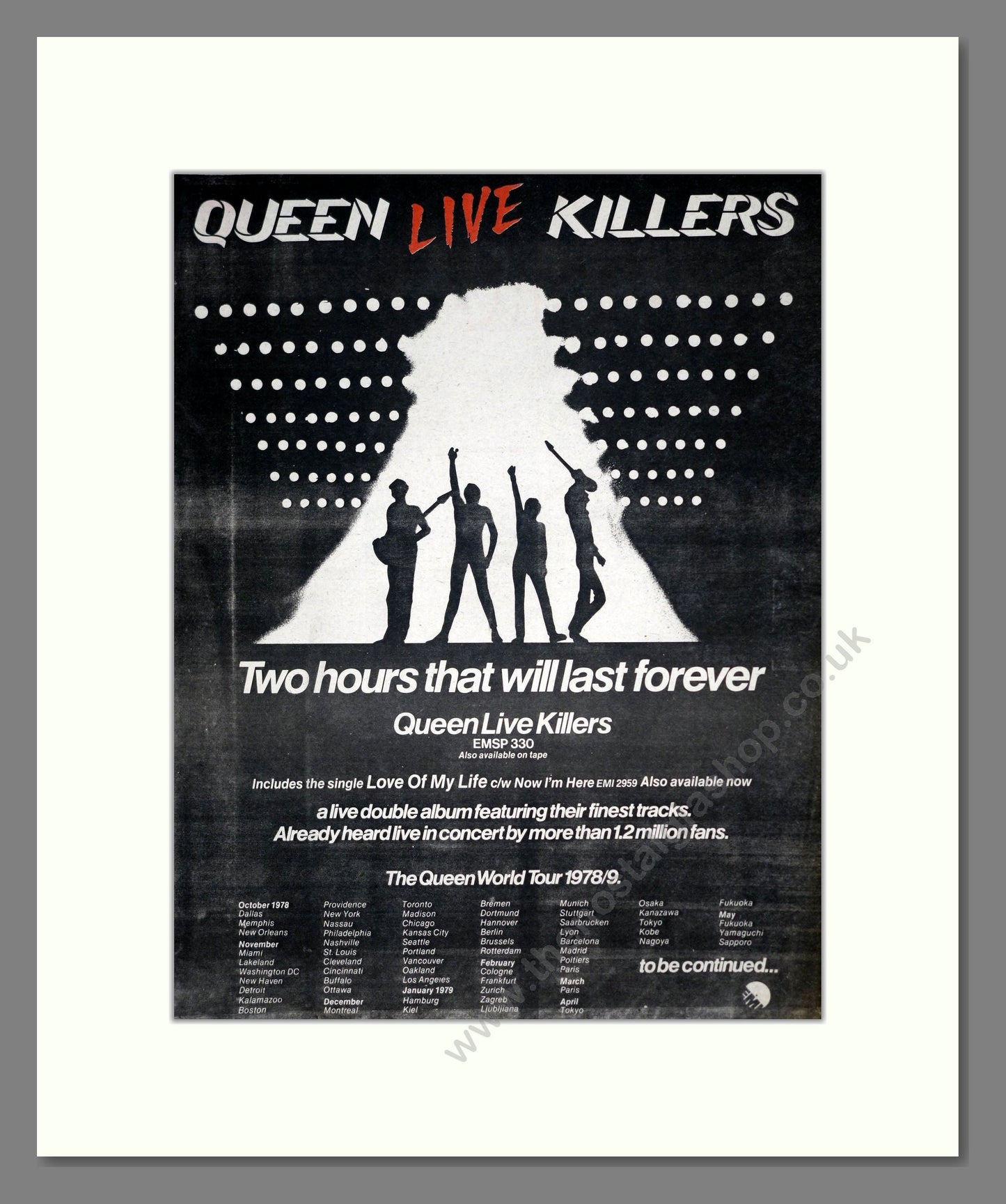 Queen - Live Killers. Vintage Advert 1979 (ref AD18589)
