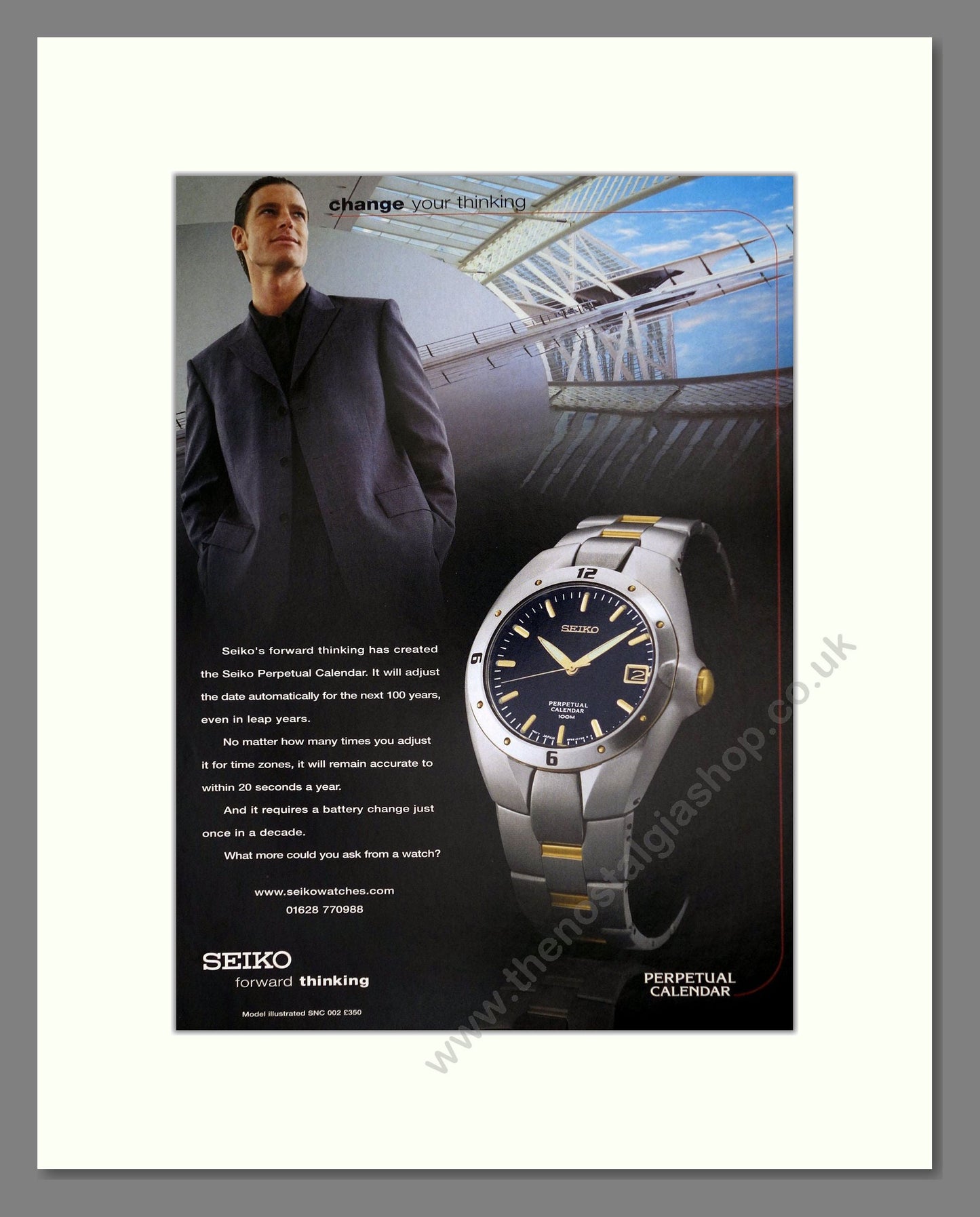 Seiko - Perpetual Calendar. Vintage Advert 2001 (ref AD62224)