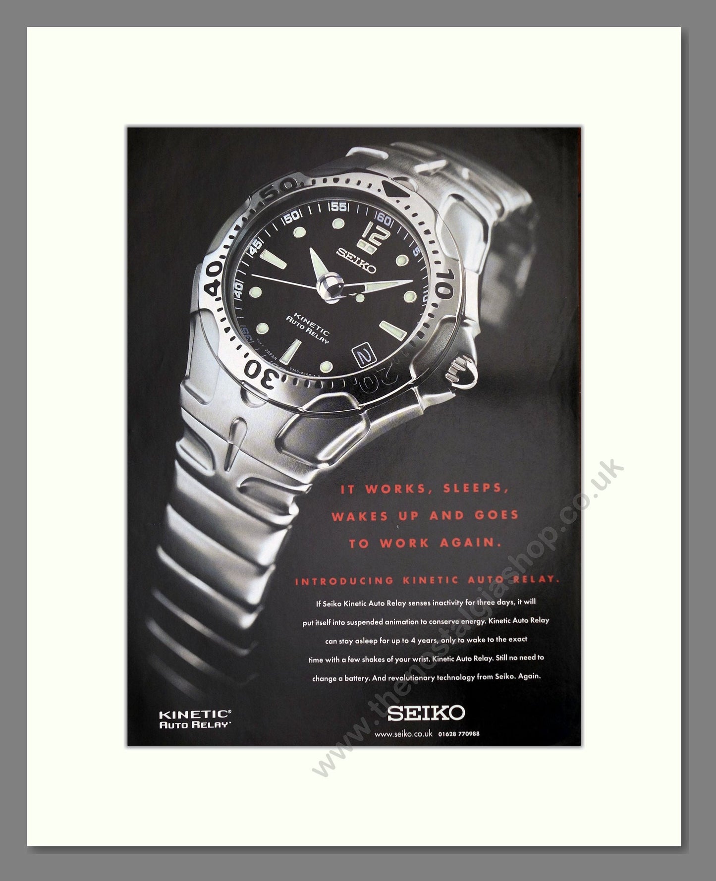 Seiko - Kinetic Auto Relay. Vintage Advert 1999 (ref AD62229)
