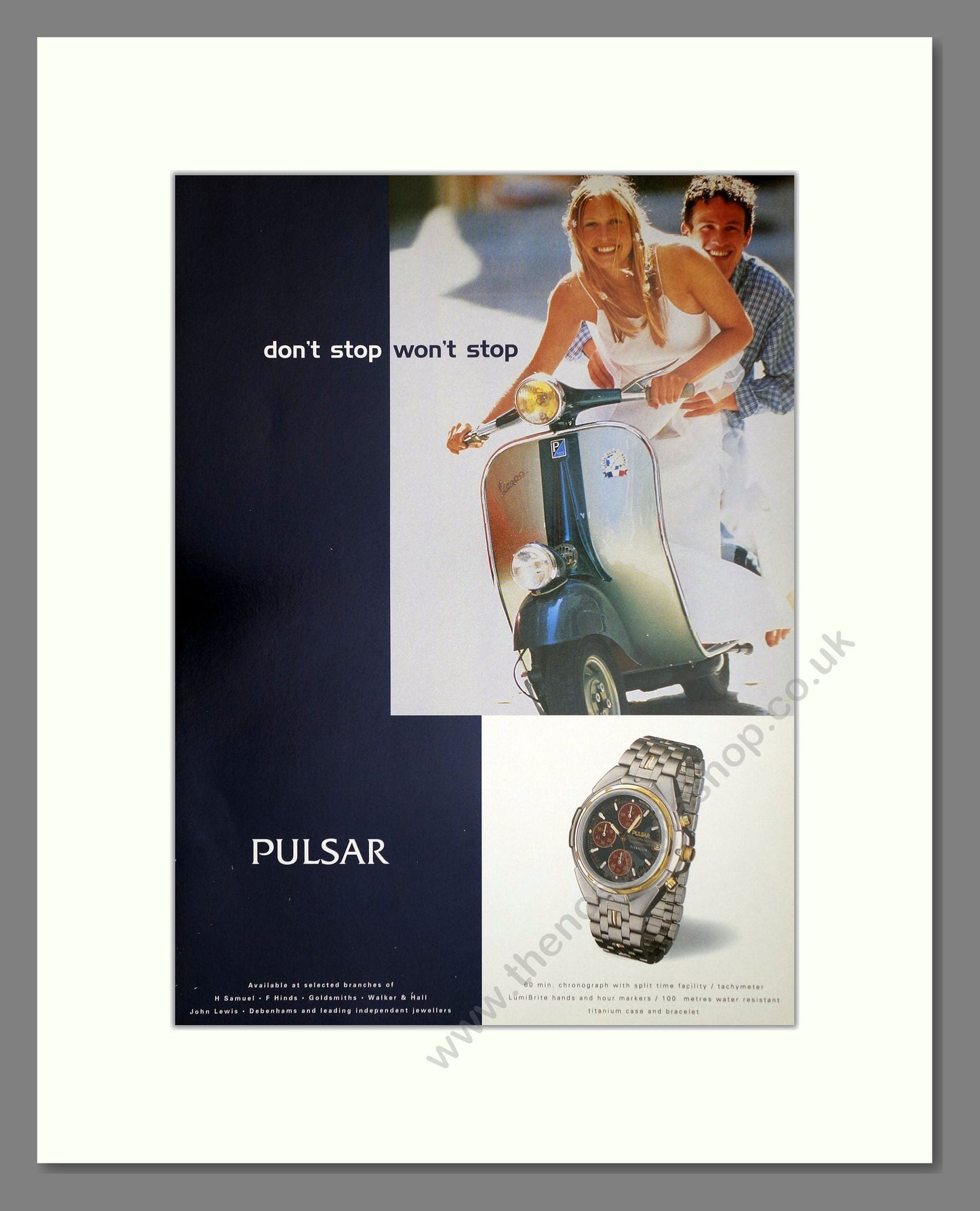 Pulsar - Titanium. Vintage Advert 1996 (ref AD62389)