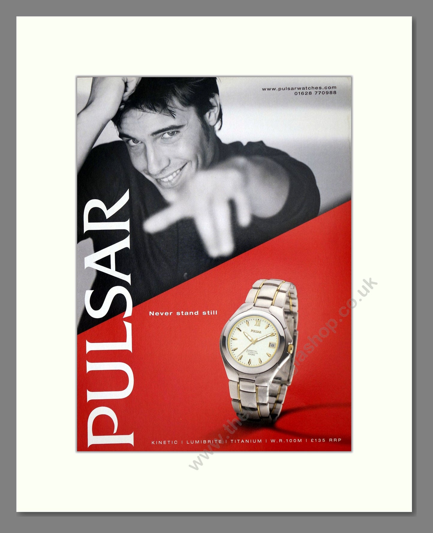 Pulsar - Kinetic / Lumibrite / Titanium. Vintage Advert 2001 (ref AD62391)