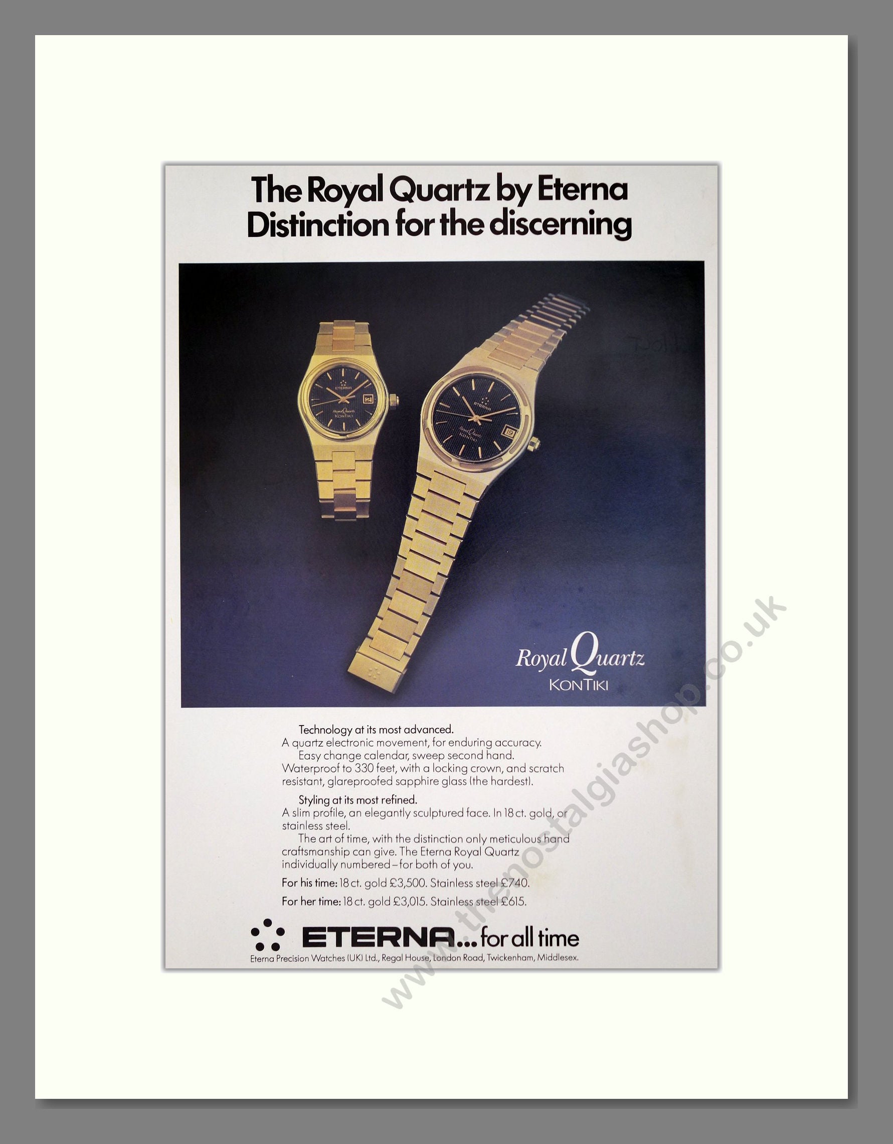 Eterna Royal Vintage Advert 1979 (ref AD62503) – The