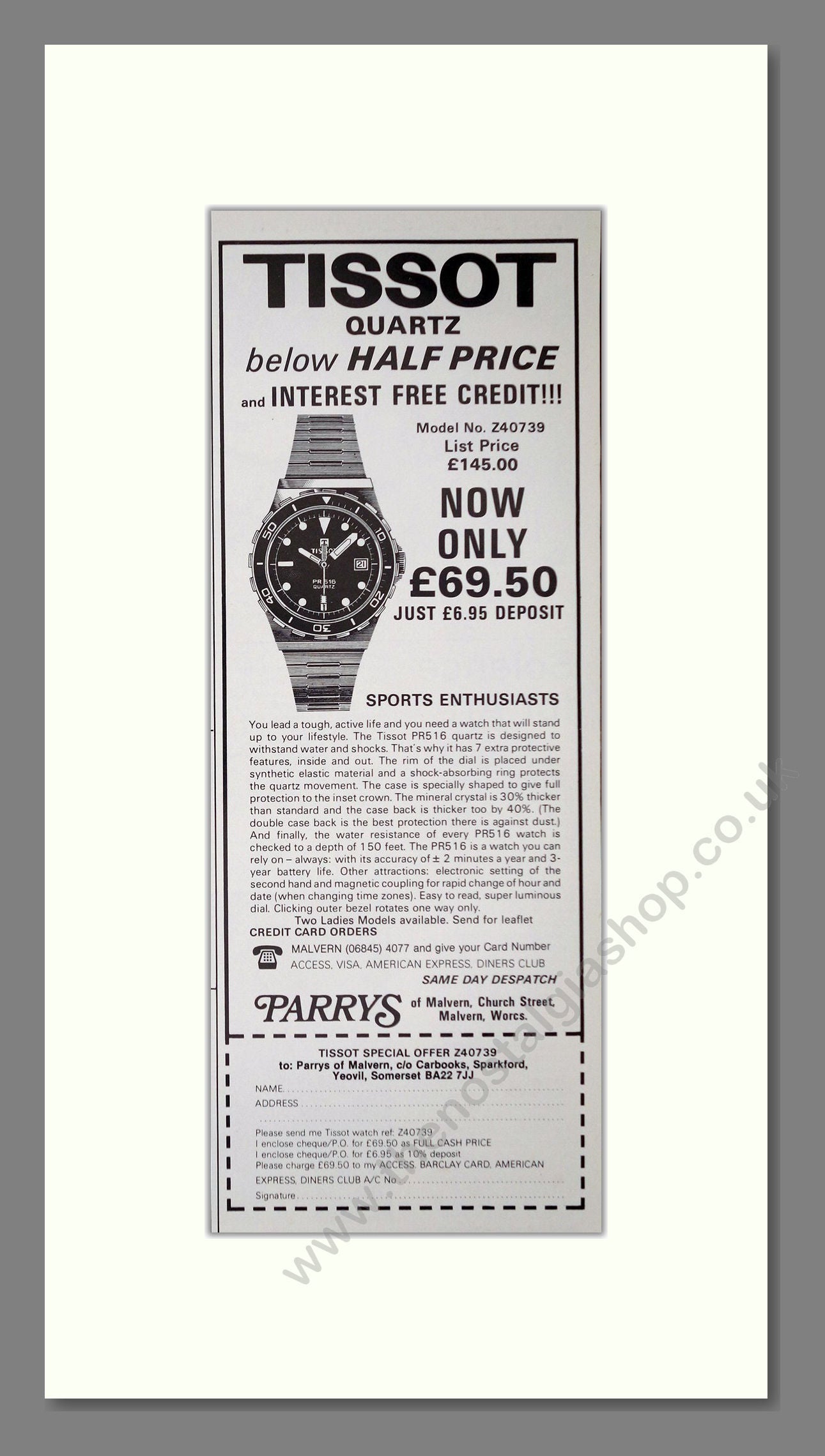 Tissot - Quartz. Vintage Advert 1983 (ref AD62554)