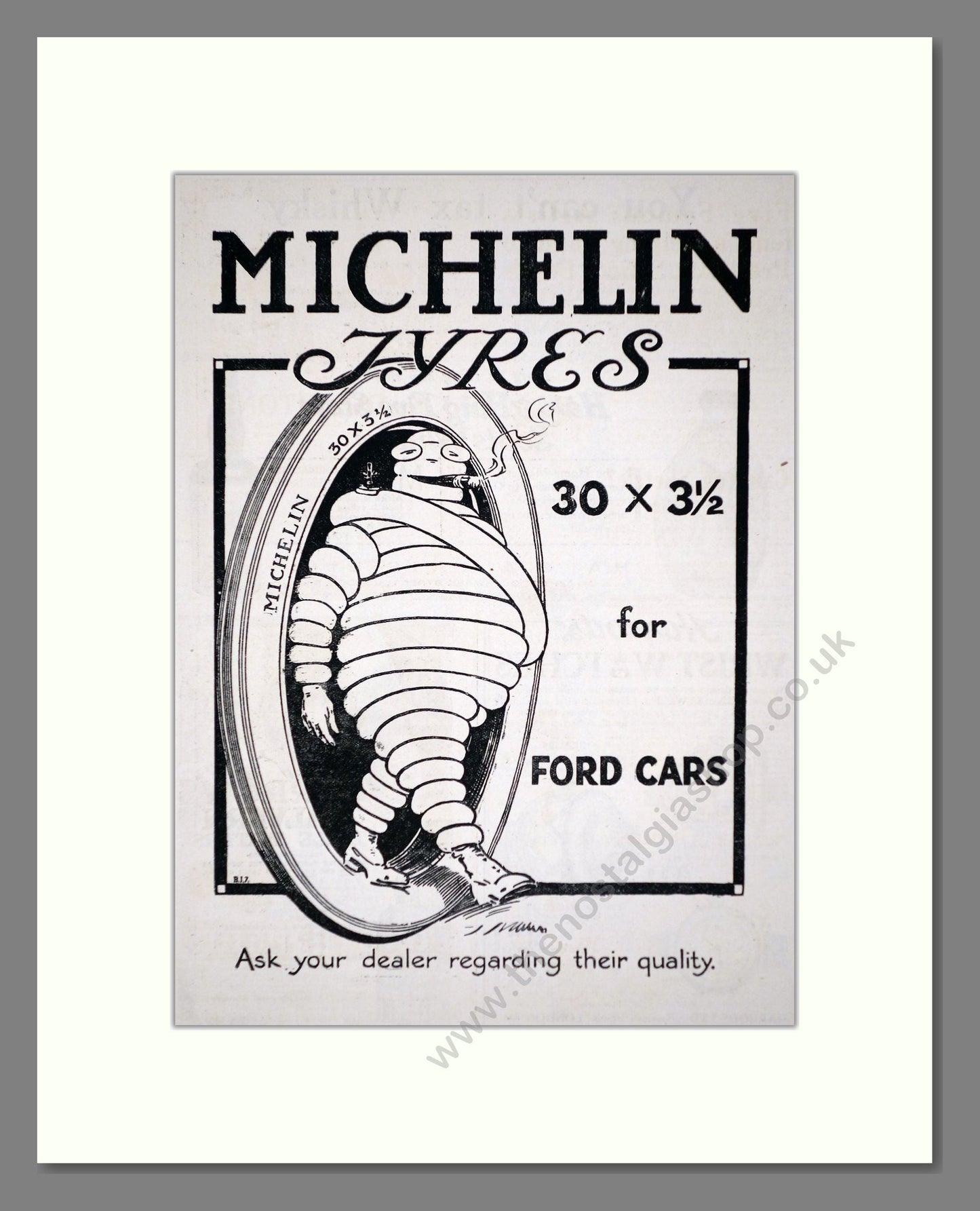 Michelin - Tyres for Ford Cars. Vintage Advert 1919 (ref AD62607)