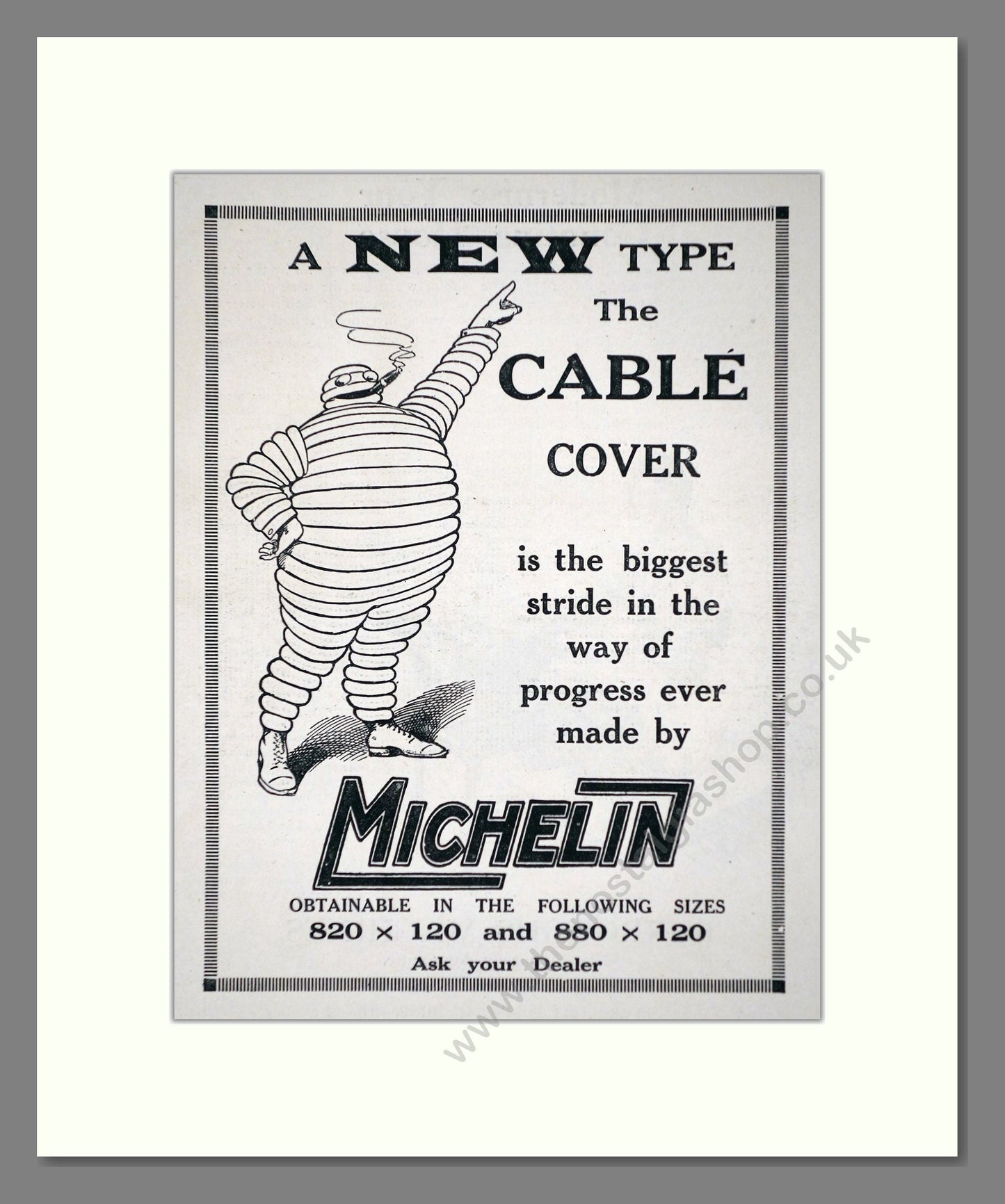 Michelin - Cable Cover. Vintage Advert 1920 (ref AD62613)