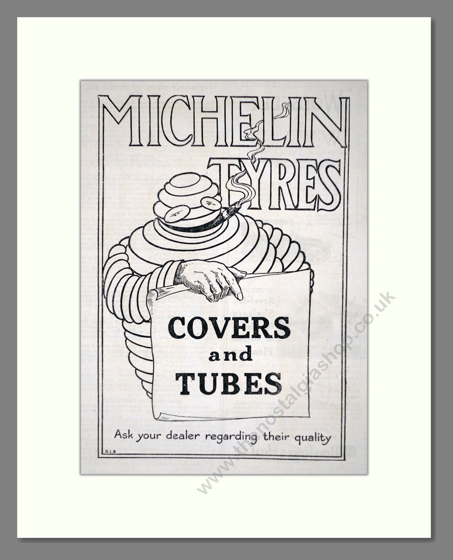 Michelin - Covers and Tubes. Vintage Advert 1919 (ref AD62618)