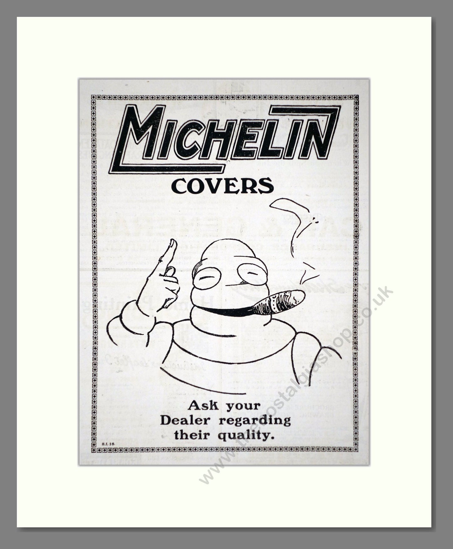 Michelin - Covers. Vintage Advert 1919 (ref AD62620)