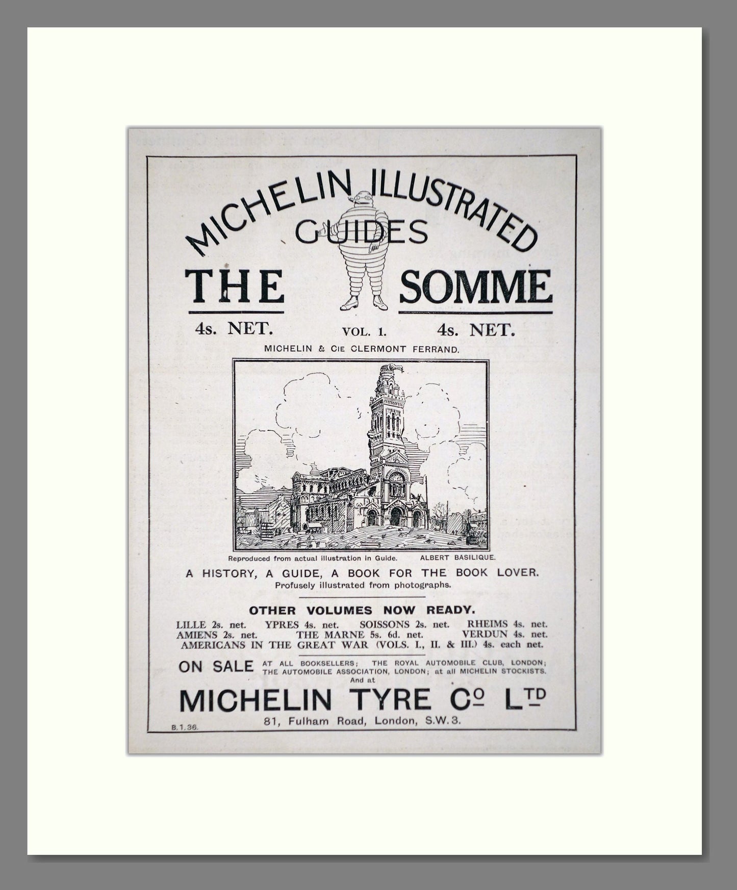 Michelin - Guide To The Somme. Vintage Advert 1920 (ref AD62623)