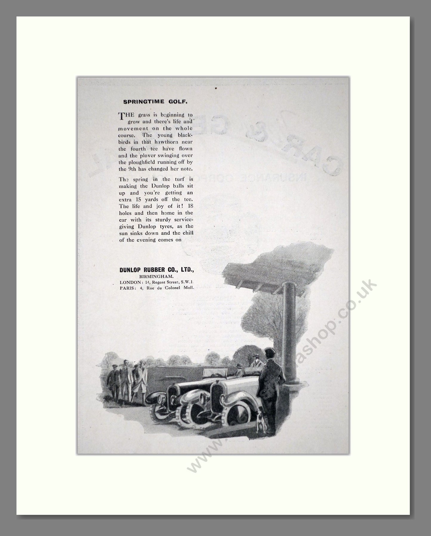 Dunlop - Springtime Golf. Vintage Advert 1920 (ref AD62640)