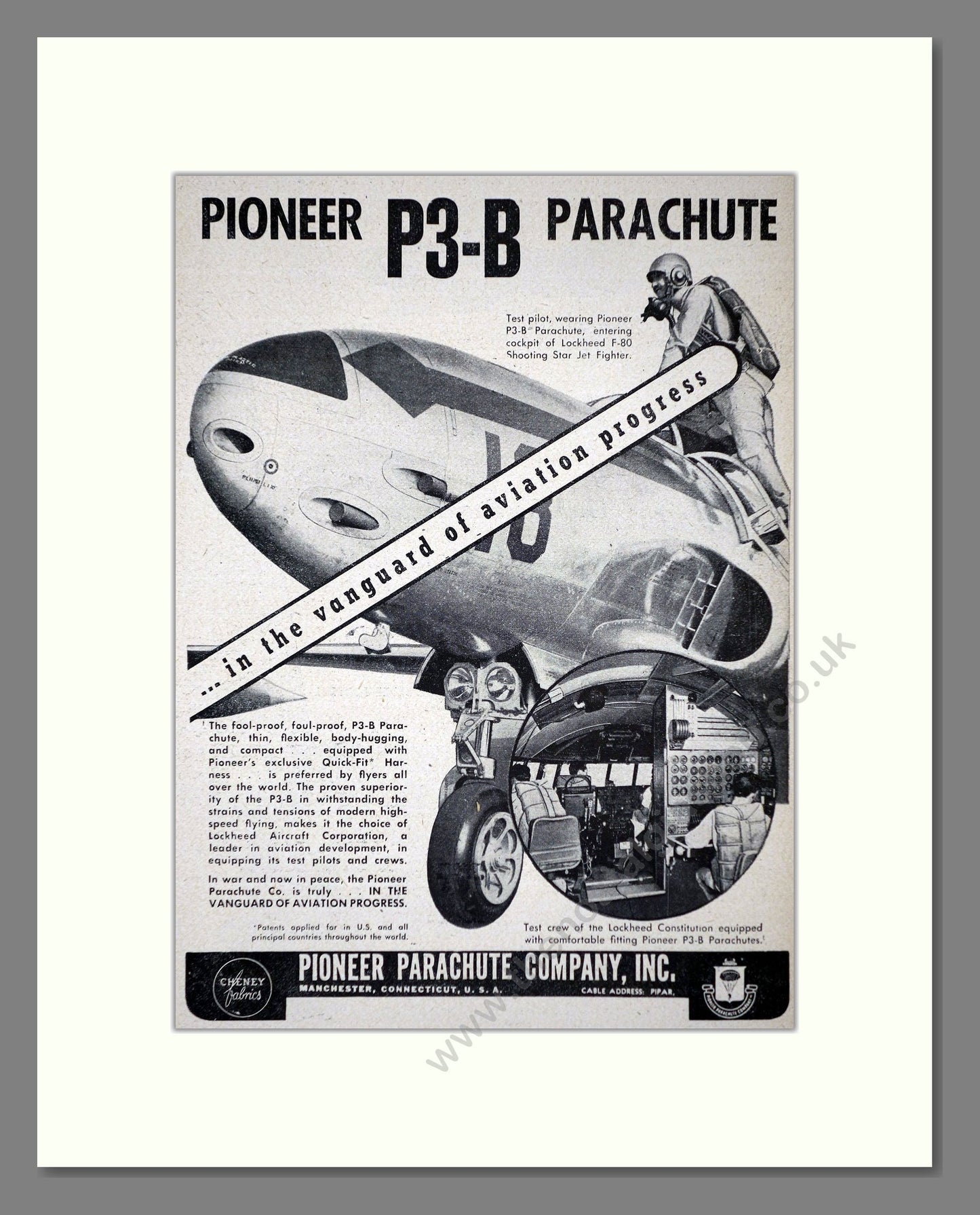 Pioneer Parachute Co - P3-B. Vintage Advert 1948 (ref AD62661)