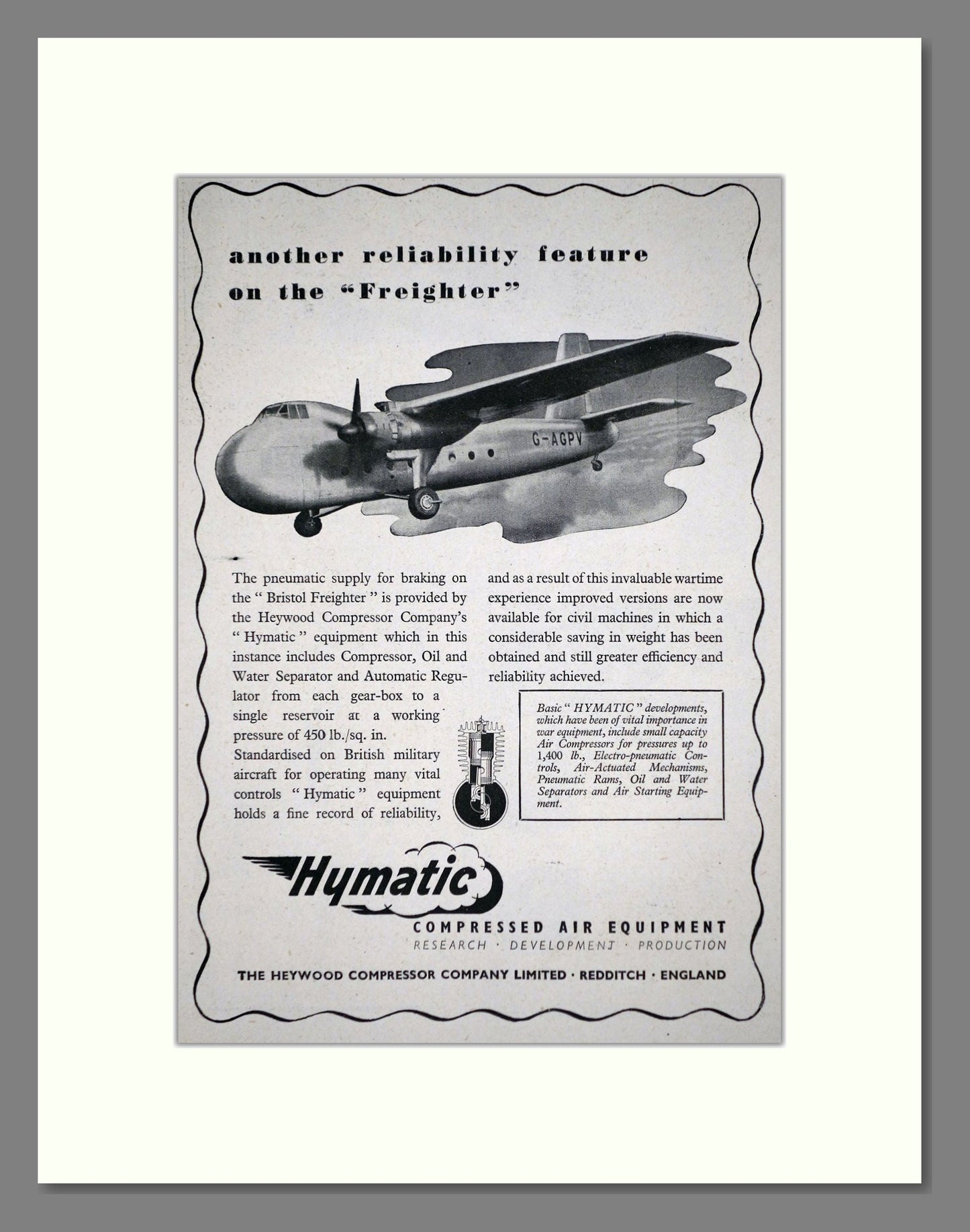 Hymatic - Compressed Air Equipment. Vintage Advert 1946 (ref AD62690)