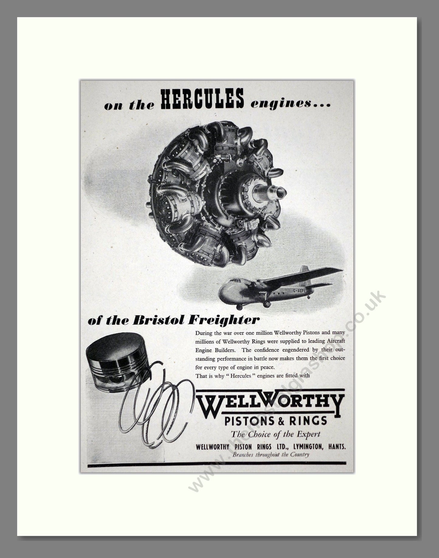 Wellworthy - Pistons and Rings. Vintage Advert 1946 (ref AD62692)