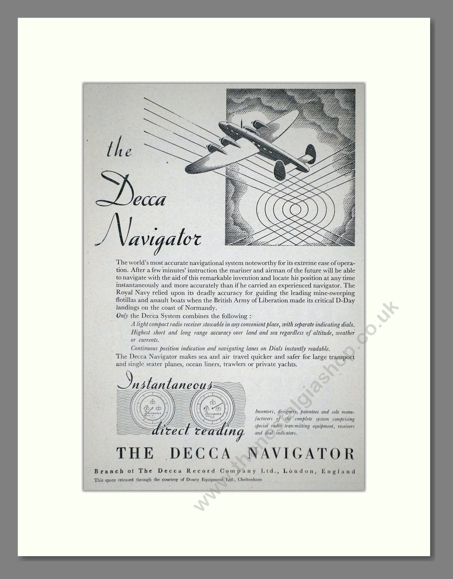 Decca - Navigator. Vintage Advert 1945 (ref AD62702)