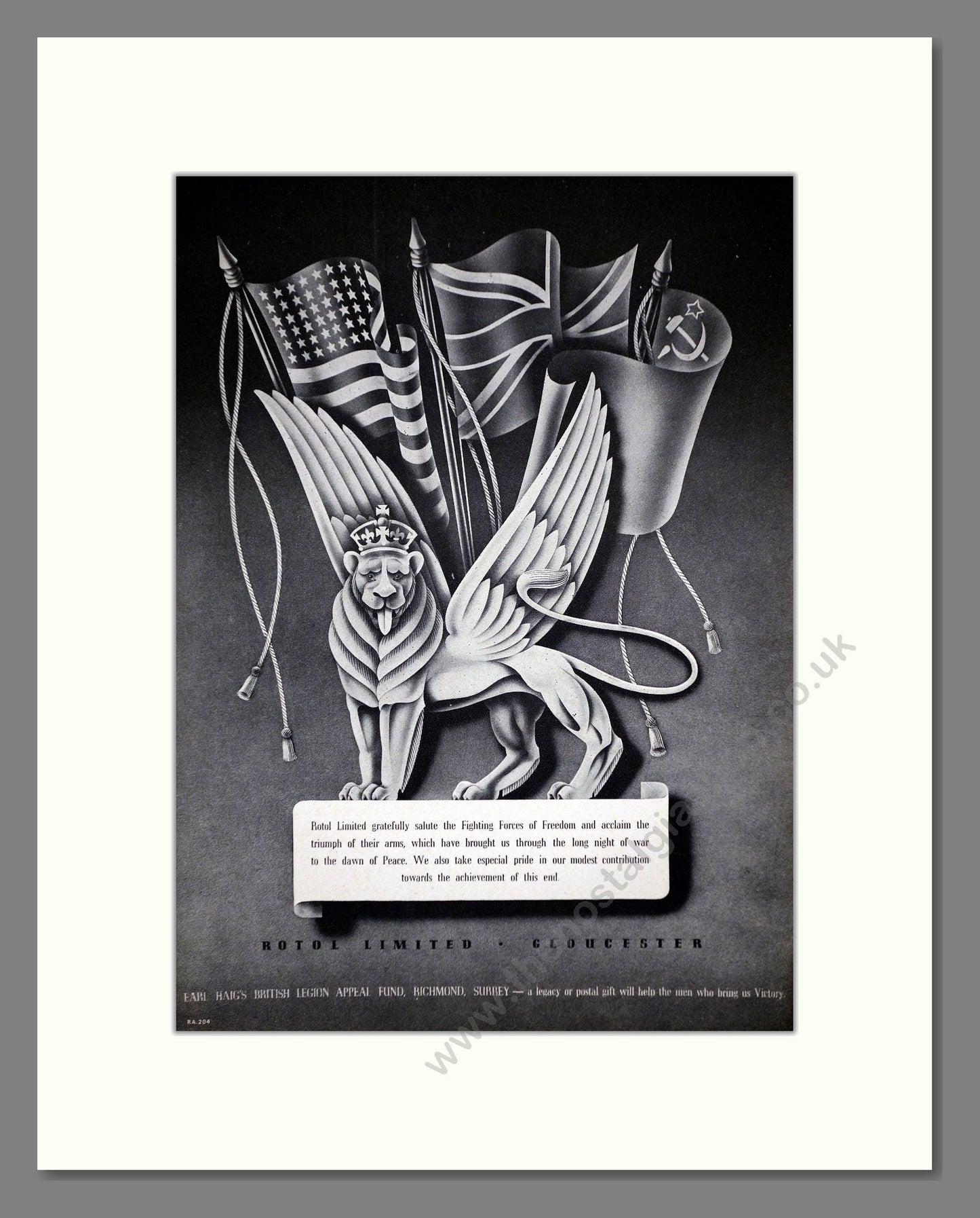 Rotol - Salute to Fighting Forces. Vintage Advert 1945 (ref AD62708)