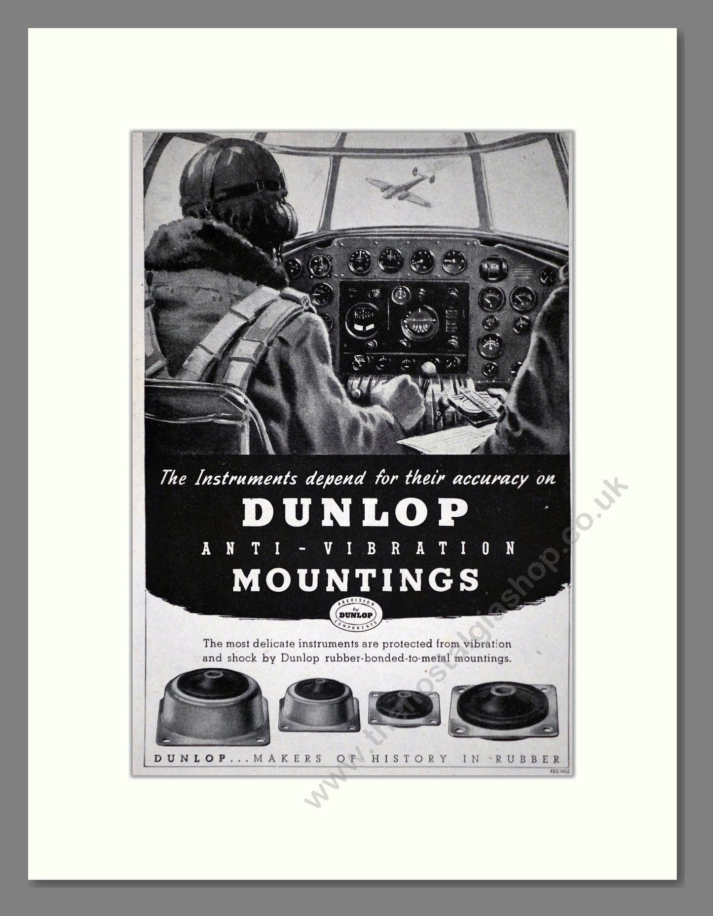 Dunlop - Anti-Vibration Mounts. Vintage Advert 1944 (ref AD62709)