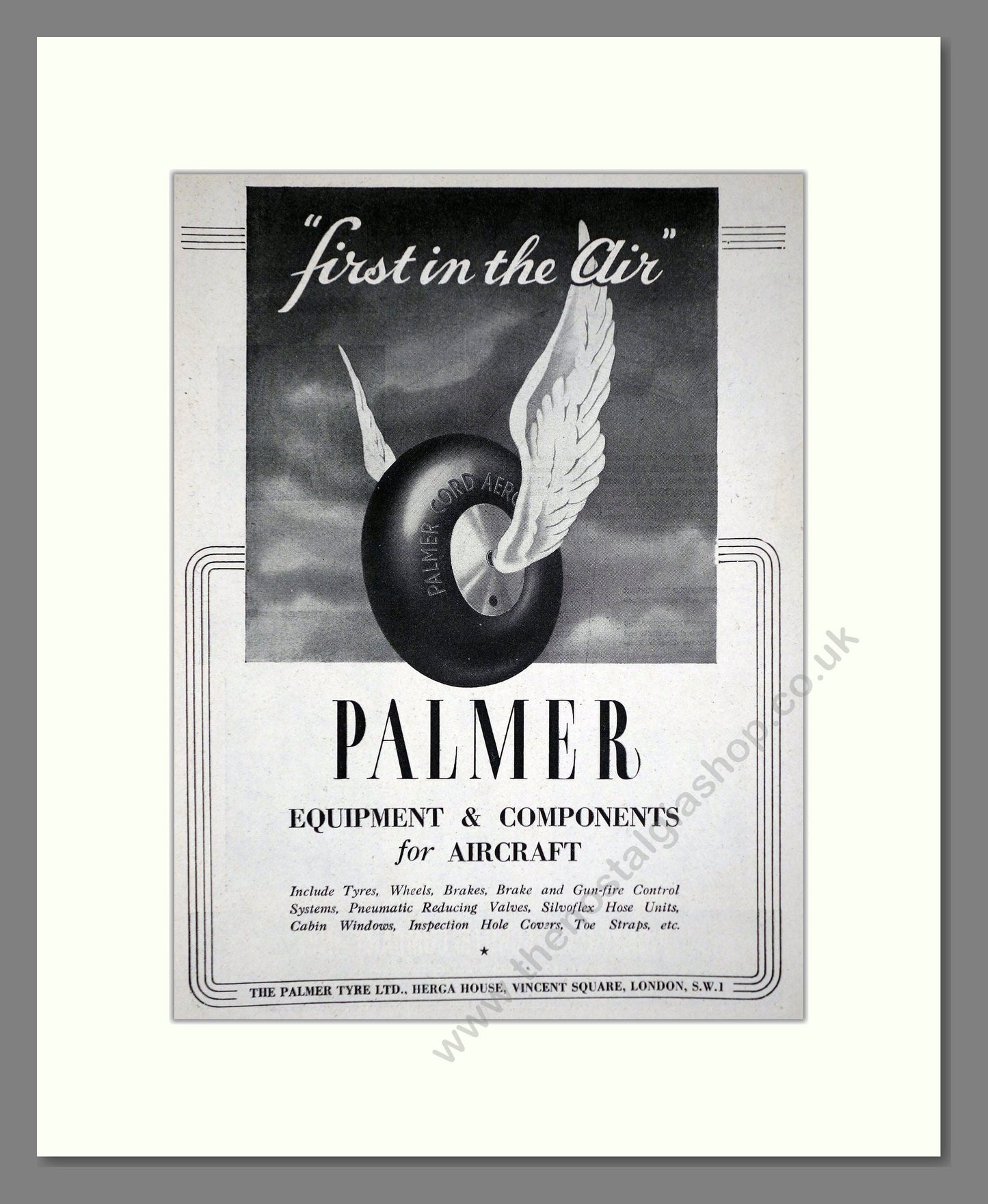 Palmer Equipment And Components - First In The Air. Vintage Advert 1944 (ref AD62710)