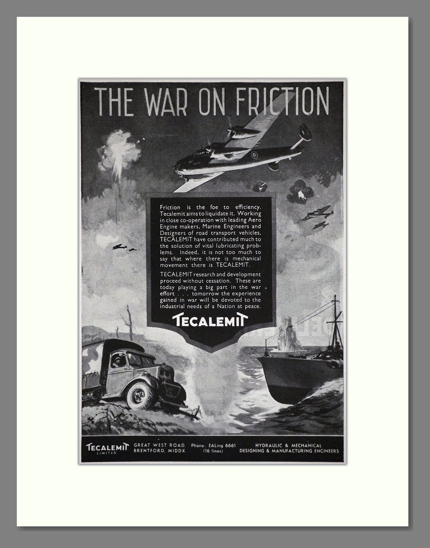 Tecalemit - War On Friction. Vintage Advert 1944 (ref AD62711)