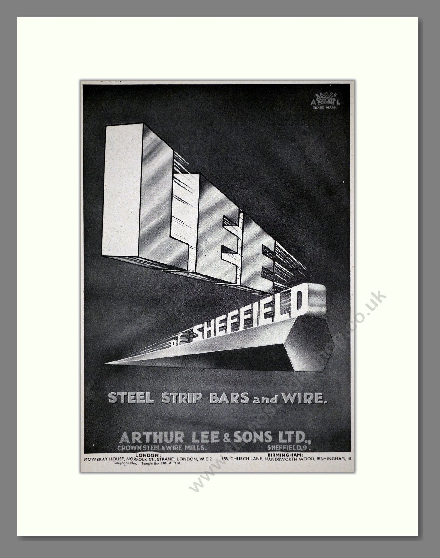 Lee Of Sheffield - Steel Strip. Vintage Advert 1945 (ref AD62724)