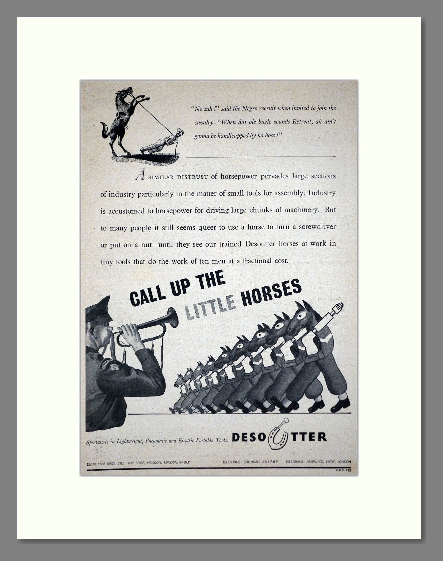 Desocutter - Little Horses. Vintage Advert 1947 (ref AD62757)