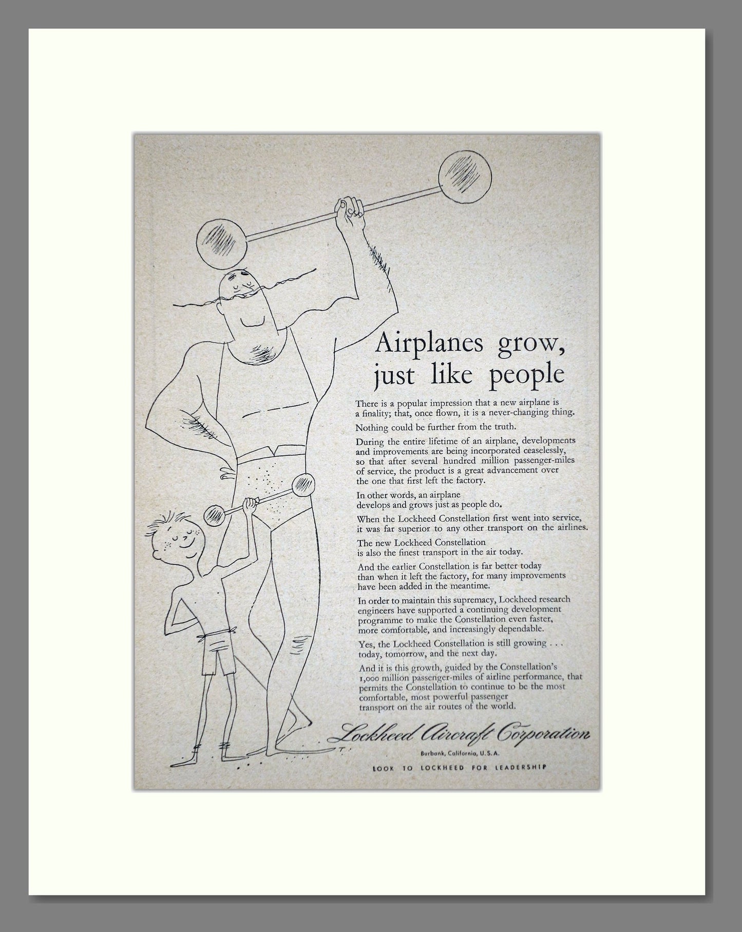 Lockheed - Airplanes Grow. Vintage Advert 1947 (ref AD62758)