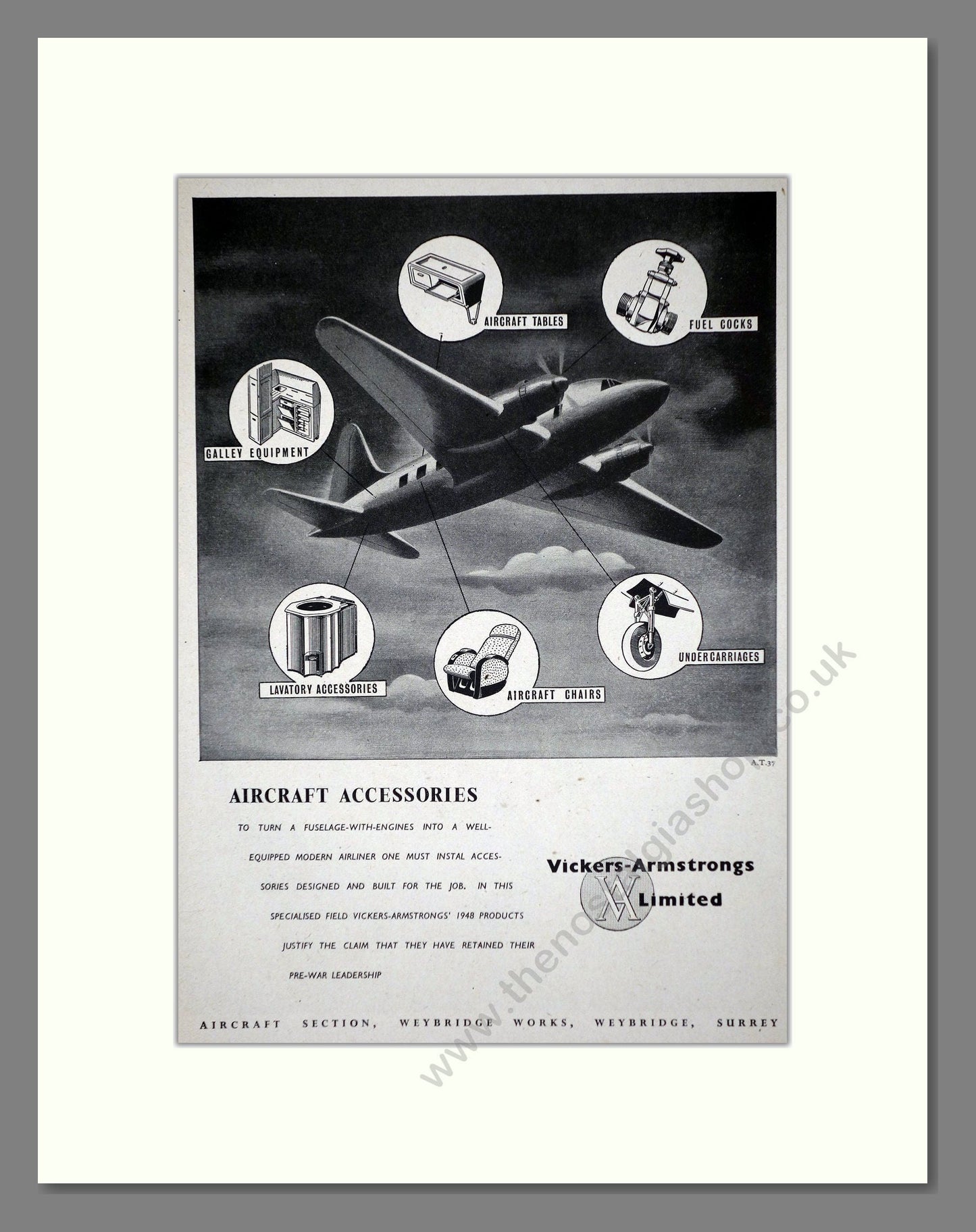 Vickers-Armstrong - Aircraft Accessories. Vintage Advert 1948 (ref AD62792)