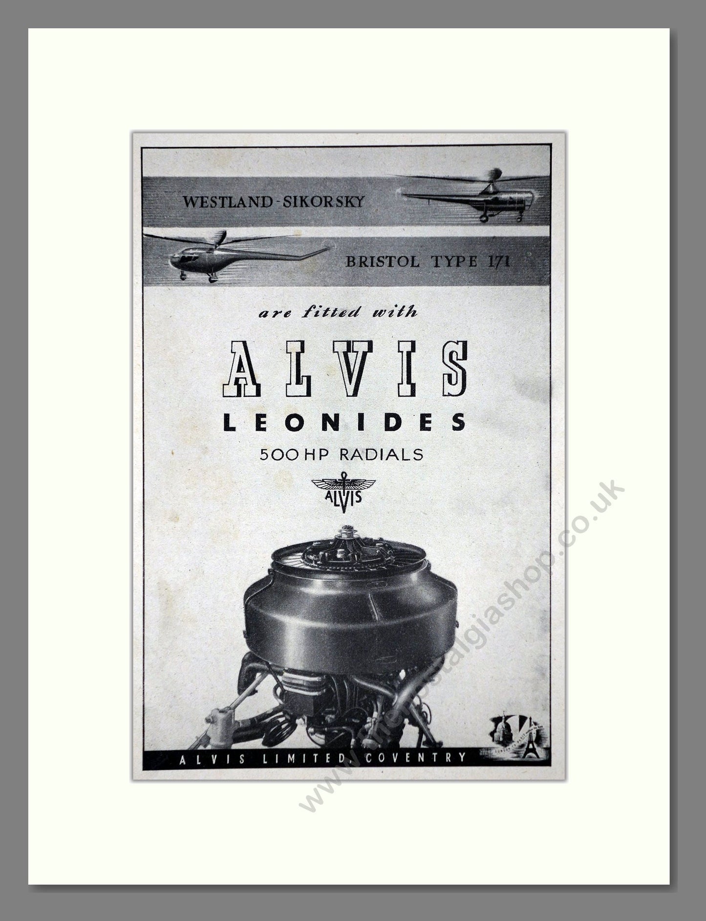 Alvis - Leonides Engines. Vintage Advert 1948 (ref AD62796)