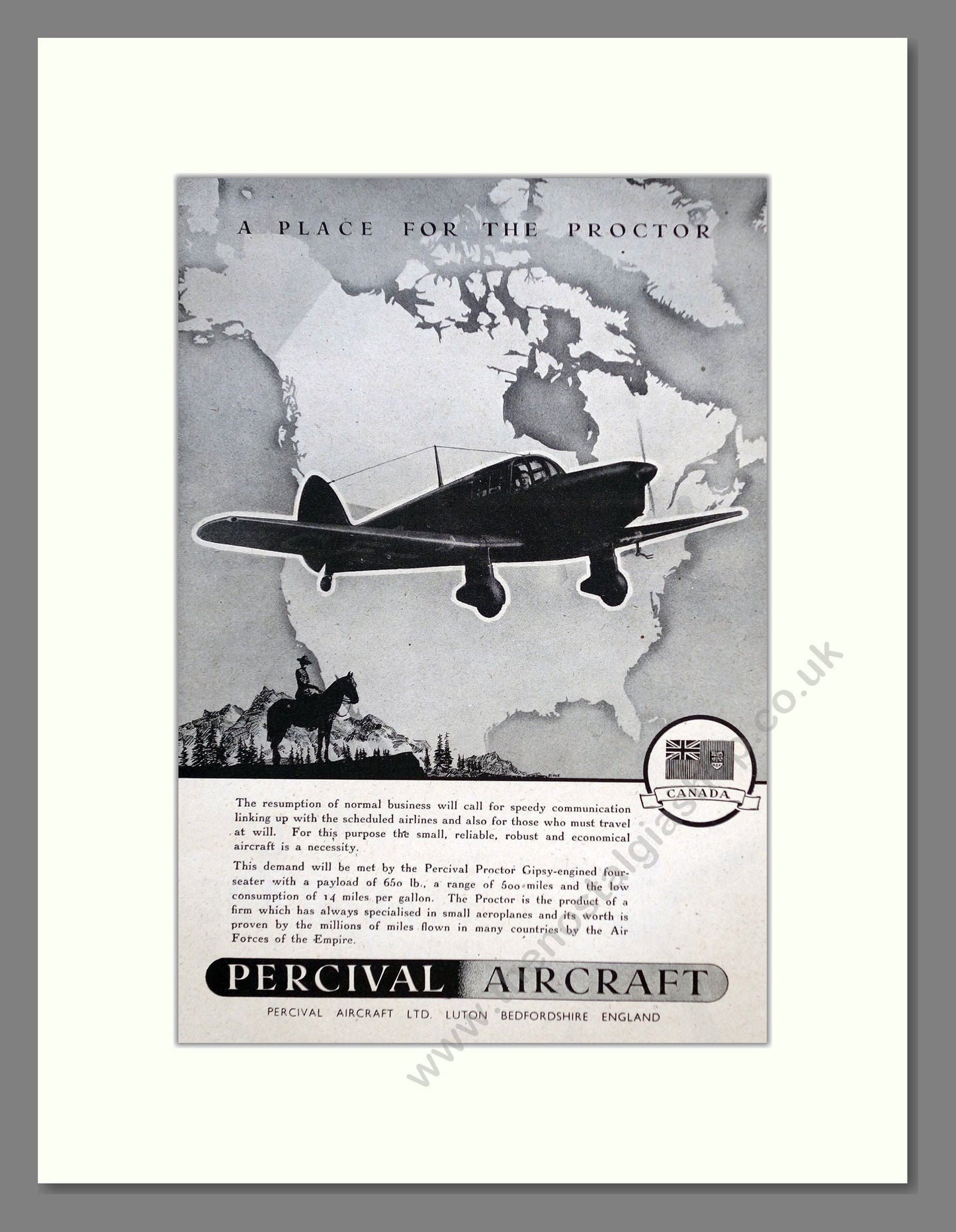 Percival - Proctor. Vintage Advert 1945 (ref AD62873)